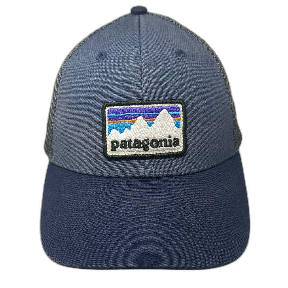 Patagonia Trucker Hat Blue One Size Mesh Snapback Embroidered Logo Patch
